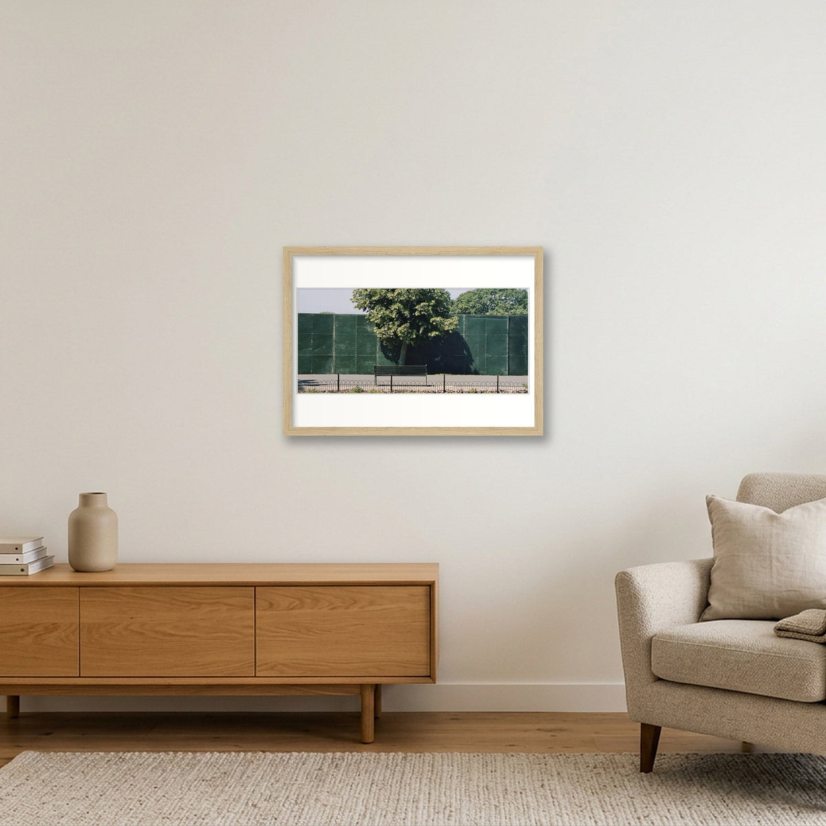 One Tree Bench — A3 (42×30cm, 17×12") Oak Frame