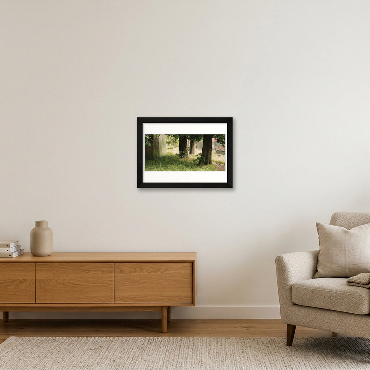 Between a Fence and a Fenced Place — A4 (30×21cm, 12×8") Black Frame