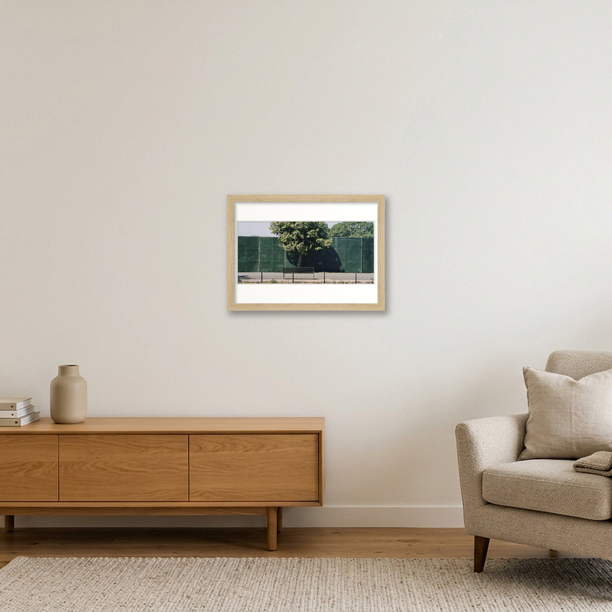 One Tree Bench — A4 (30×21cm, 12×8") Oak Frame