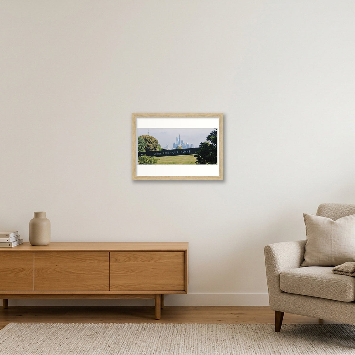 Whose Park? Our Park! — A4 (30×21cm, 12×8") Oak Frame