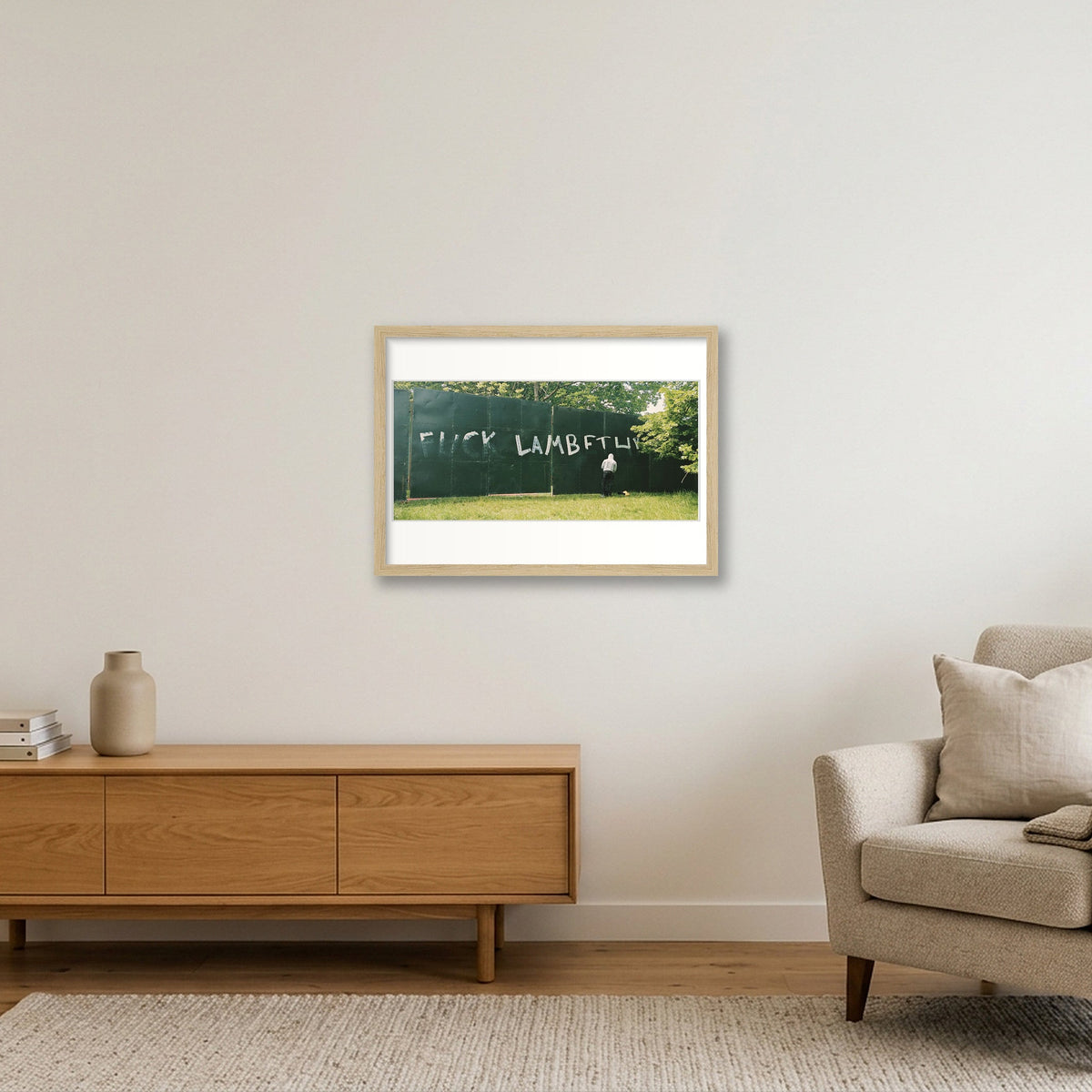 F*** Lambeth — A3 (42×30cm, 17×12") Oak Frame