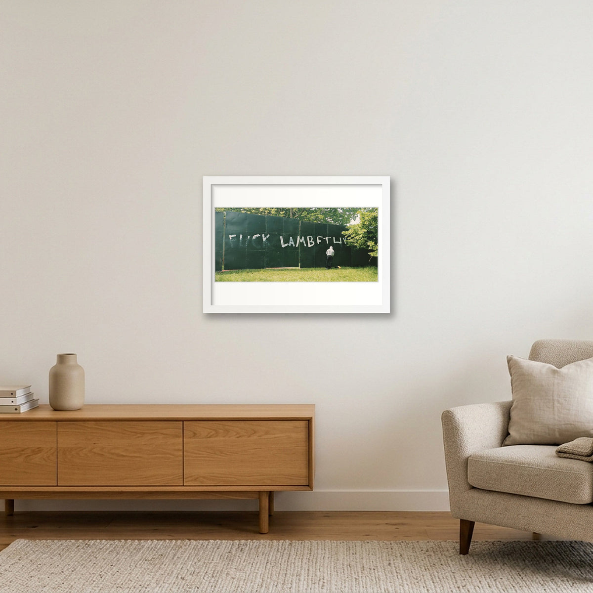 F*** Lambeth — A3 (42×30cm, 17×12") White Frame